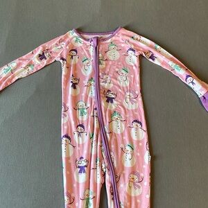 Little Sleepies 2T Zippy Pink Snowmen Print